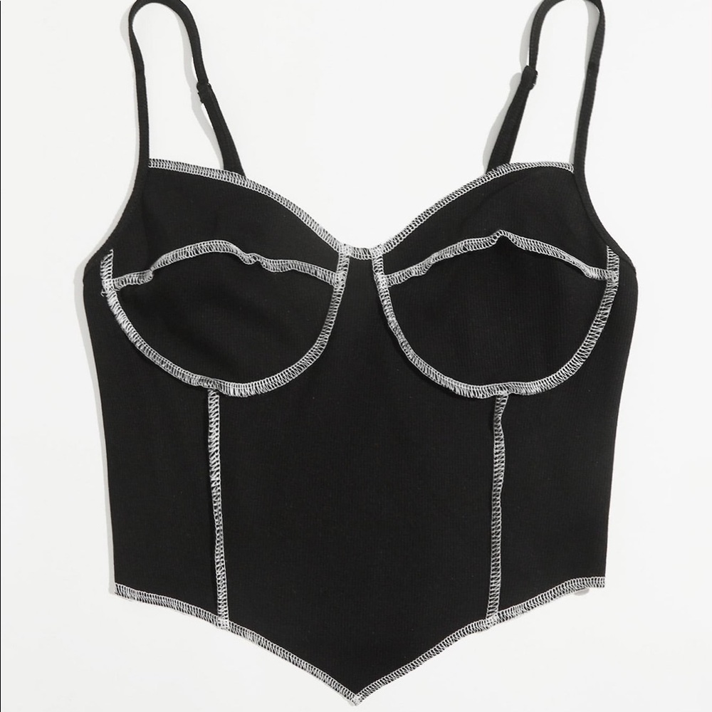 Contrast Asymmetrical Hem Cami Top